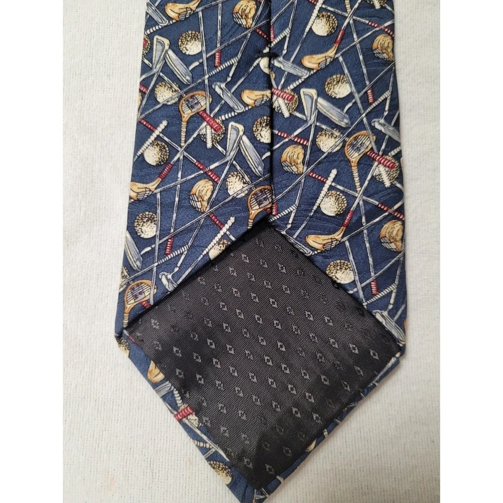 Golf Balls/Clubs Blue Necktie Crooks&Creed London Tournament 100% Silk Hand Made